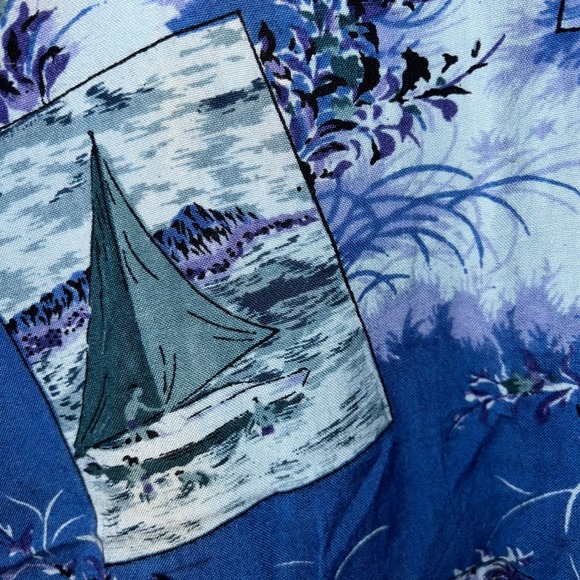 Vintage Hokus Pokus Dress‎ Women Large Blue Rayon Beach Boho 90s Sundress - Picture 10 of 11